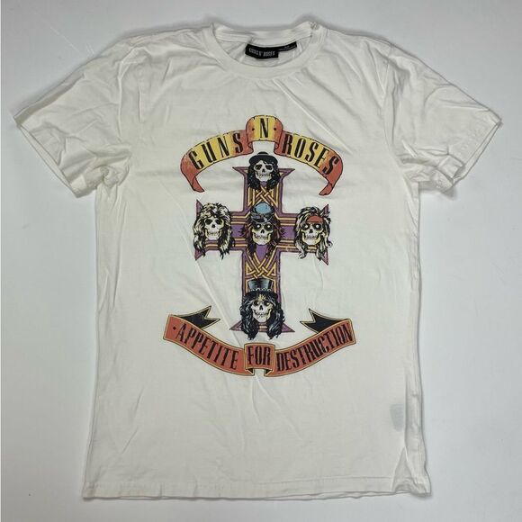 Guns N Roses Appetite For Destruction Women Small White Short Sleeve Music - Picture 1 of 5